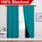 NICETOWN Full Shade Curtain Panels, Peacock Teal, Pair of Thermal Insulated & - Image 2