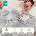 EMME Muslin Blankets for Adults Grey Small Blanket 40" x 50" | Throw Blanket - Image 3