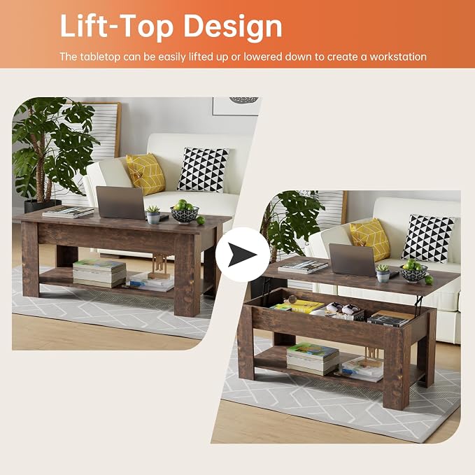 FDW Lift Top Coffee Table Coffee Table - Image 4