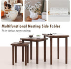 Giantex Nesting Tables Set of 3, Farmhouse Stacking Side Table - Image 8