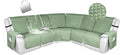 HDCAXKJ 100% Waterproof Reclining Sectional Couch Covers L Shape Recliner Sofa by HDCAXKJ