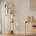 Muwuele Solid Wood Rotary Coat Rack, Freestanding Coat Rack - Image 7