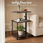 Swivel Side Table for Small Spaces, Adjustable Height End Table for Different - Image 2