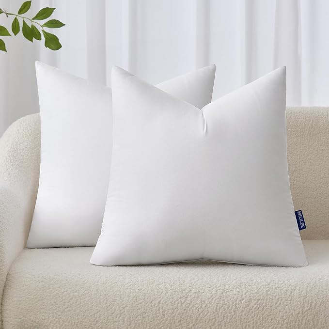 MIULEE 26x26 Euro Pillow Inserts Set of 2, Throw Pillows by MIULEE