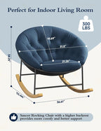 Kidirect Wide Rocking Chair Nursery, Comfy Saucer Nursery Rocking Chairs - Image 2