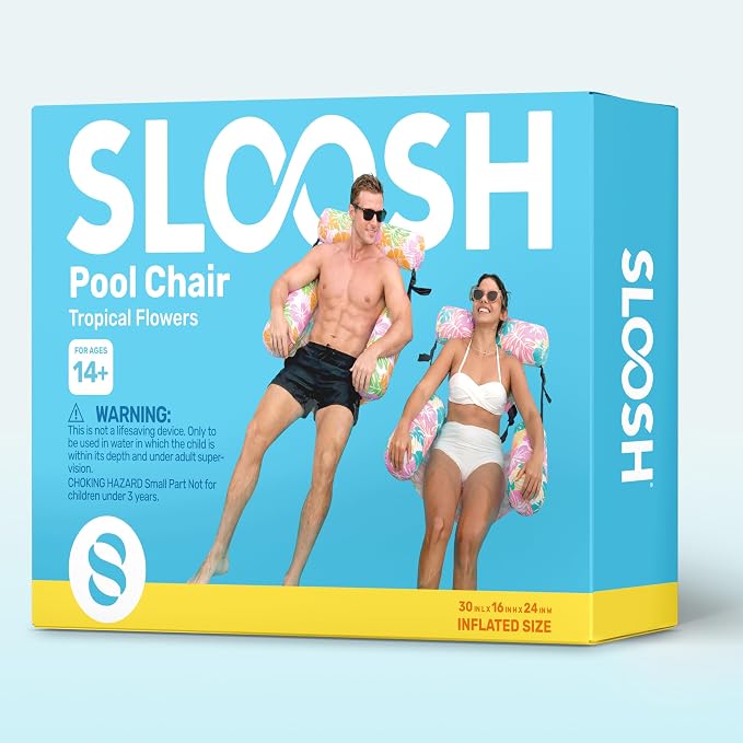 SLOOSH Inflatable Pool Floats Adult, 2 Packs Floating Lounge Chairs, Blow up - Image 8