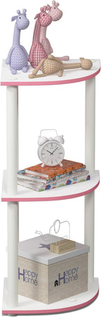 Furinno TURN-N-TUBE Corner Shelf, 3-Tier Corner Bookshelf, Display Storage - Image 4