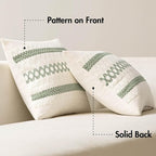 MIULEE Set of 2 Sage Green Boho Decorative Lumbar Pillow Covers 12x20 Inch | - Image 6