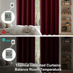 Simplebrand Ava Burgundy Short 36 Inches Blackout Curtain 2 Panels Set - Image 6