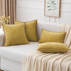 MIULEE Decorative Couch Throw Pillow Covers 18x18 Inch Mustard Yellow | - Image 5