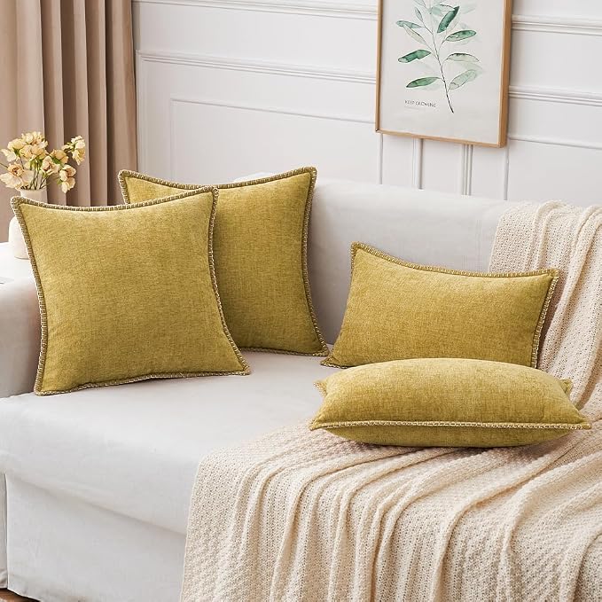 MIULEE Decorative Lumbar Throw Pillow Covers 12x20 Inch Mustard Yellow | 2 Pack - Image 5