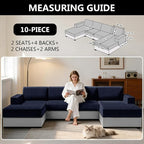 UNBBRRL 10 Pieces Stretch Sofa Cushion Covers - Image 2