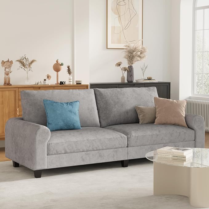 EASE MOOSE 70.6" Velvet Loveseat Sofa, Soft Deep Seat Couches - Image 3