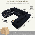 Sectional Cloud Couch for Living Room, Modular Floor Deep-Seat Sofa, Big Comfy - Image 2