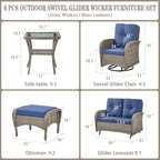Belord 6 Pieces Wicker Patio Conversation Sets - Image 2