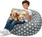 Lukeight Stuffed Animals Storage Bean Bag Chair Cover by Lukeight