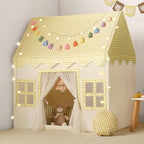 Kids Play Tent Indoor: Mat, Tassel Garland, Star Lights by Senodeer