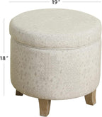 Homepop Home Decor | Upholstered Round Storage Ottoman | Ottoman - Image 3