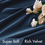 MIULEE Navy Blue Velvet Curtains 52x96 inches Luxury Blackout Curtains | - Image 4