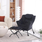 MBOOYOME Lazy Chair with Folding Ottoman, Modern Accent Lounge Armchair with - Image 6