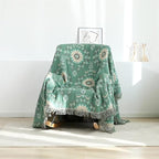 Boho Throw Blanket for Bed 100% Cotton Ultra Soft Rustic Quilt Summer Blanket - Image 5