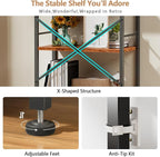 Furologee 5 Tier Book Shelf, Tall Wide Bookshelf, Industrial Open Bookcase - Image 4