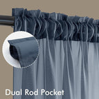 MIULEE Navy Blue Sheer Curtains 63 Inches Long 4 Panels 42 x 63 Inches | Light - Image 3