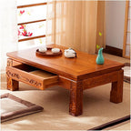 Solid Wood Japanese Floor Table, Tatami Style Rectangular Coffee Table by Unknown