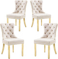 KCC Velvet Dining Chairs Set of 4, Upholstered High-end Tufted Dining Chair by KCC