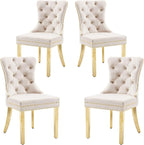 KCC Velvet Dining Chairs Set of 4, Upholstered High-end Tufted Dining Chair by KCC