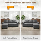 82" L Shaped Sleeper Sofa Bed, Pull Out Sectional Couch - Image 7