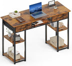 Sweetcrispy Desk with Fabric Drawers, Computer Office 48 Inch Gaming Writing by Sweetcrispy