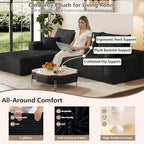 95" Cloud Sectional Couch with L-Shape Chaise, Modern Cloud Couch with Deep Seat - Image 4