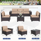 ALAULM 6 Pieces Patio Furniture Set, Oversized Seat/Armrest and High Back - Image 3