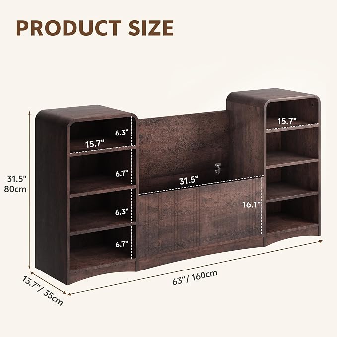 Shoe Cabinet with Bench, U-Shaped Shoe Storage Bench, Tall Shoes Cabinet with - Image 3