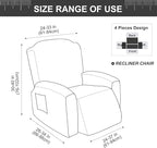 Genina Recliner Chair Covers, Stretch Reclining Chair Cover, Recliner Sofa - Image 5
