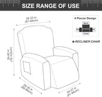 Genina Recliner Chair Cover, Stretch Reclining Chair Covers, Recliner Sofa - Image 5