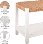 Alaterre Furniture Bench with Handcrafted Woven Rope Seat - Image 4