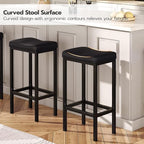 HOOBRO Bar Stools, Counter Height Stools, Saddle Barstools - Image 8