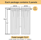 72 Inch Light Purple Sheer Curtains & Panels Set of 2, Airy & Breathable Solid - Image 3