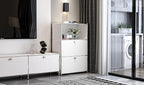 Metal Shelf with 2 Flap Doors, Large Capacity Cabinet, DIY Modern Home - Image 2