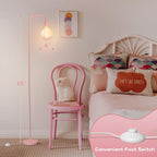 ONEWISH Pink Floor Lamp for Bedroom, Cute Standing Lamp - Image 4
