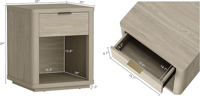 Eco-Friendly Nightstand in Natural Finish Made from Sustainable Wood - Image 3