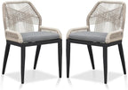 PURPLE LEAF Patio Dining Chair Set 2 Pieces Aluminum Modern Furniture Seating - Image 3