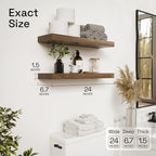 BAOBAB WORKSHOP Wood Floating Shelves, Bathroom Shelf 24 inch, Walnut Floating - Image 3