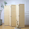 Furnnylane 5 Panel Bamboo Room Divider – 5.6 ft Tall Folding Privacy Screen by Furnnylane