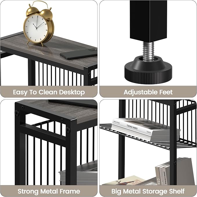 End Table Set of 2 for Small Space, 3-Tier Narrow Side Table - Image 7