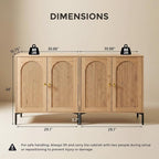 IFBUY Modern Sideboard Buffet Cabinet, 61.75" W Fluted Arched Buffet Cabinet - Image 2
