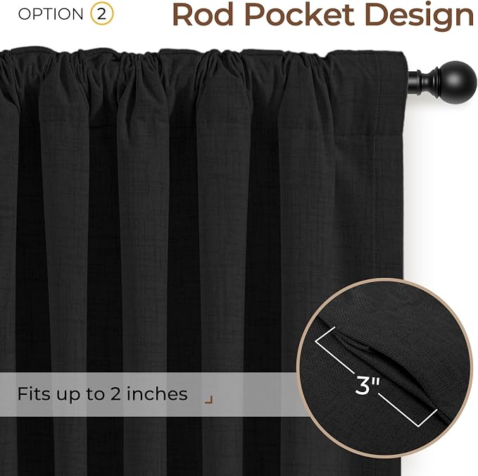 INOVADAY 100% Blackout Linen Curtains - Image 4