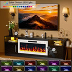 PRETZI Fireplace TV Stand with 36" Fireplace Up to 80" TVs, Remote Control - Image 5